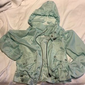 Free People sea foam rain jacket